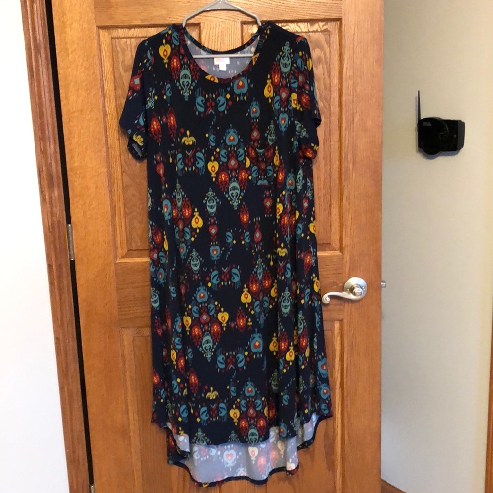 Lularoe XL Slinky Indian Pattern Carly Dress NWOT